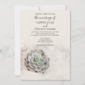 Invitation Aquarelle Mariage Succulent (Devant)
