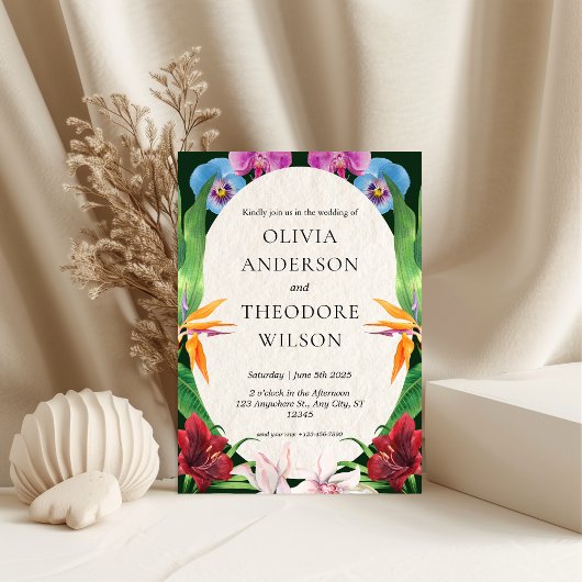 Invitation Aquarelle Mariage tropical