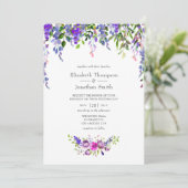 Invitation Aquarelle Mariage ultra violet (Debout devant)