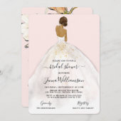 Invitation Aquarelle mariée dans Gown Bridal Shower Invitatio (Devant / Derrière)