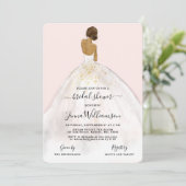 Invitation Aquarelle mariée dans Gown Bridal Shower Invitatio (Debout devant)