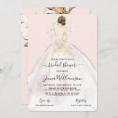 Invitation Aquarelle mariée dans Gown Bridal Shower Invitatio (Devant / Derrière)