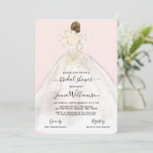 Invitation Aquarelle mariée dans Gown Bridal Shower Invitatio (Debout devant)