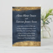 Invitation Aquarelle marine avec or (Debout devant)