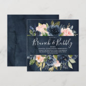 Invitation Aquarelle Marine Blush Fête des mariées Brunch Bub (Devant / Derrière)