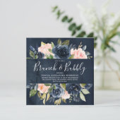 Invitation Aquarelle Marine Blush Fête des mariées Brunch Bub (Debout devant)