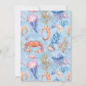 Invitation "Aquarelle marine Coral Reef Delties (Dos)