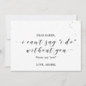 Invitation Aquarelle Marine Gold Serez-Vous Ma Fille D'Honneu (Dos)