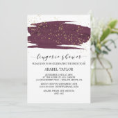 Invitation Aquarelle Marsala & Gold Sparkle Lingerie Douche (Debout devant)