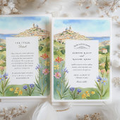 Invitation Aquarelle Marseille Mariage méditerranéen