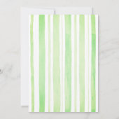 Invitation Aquarelle Martini Green Stripes Fête des mariées (Dos)