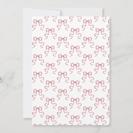 Invitation Aquarelle Martini rose Bow Bachelorte (Dos)