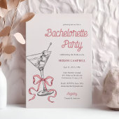 Invitation Aquarelle Martini rose Bow Bachelorte