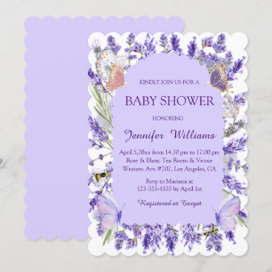 Invitation aquarelle mauve glyteria baby shower floral chic