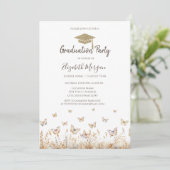 Invitation Aquarelle Meadow Butterflies Graduation (Debout devant)