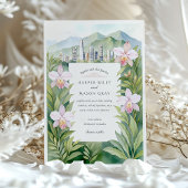 Invitation Aquarelle Medellín Colombie Orchidées Mariage