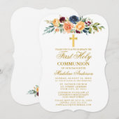 Invitation Aquarelle Mélange de végétation florale Première c (Devant / Derrière)