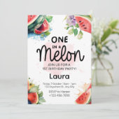 Invitation Aquarelle melon - 1er anniversaire de fête Invitat (Debout devant)