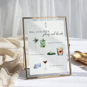 Invitation Aquarelle Menu Consommation Signature Mariée et