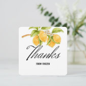 Invitation Aquarelle Merci pour l'anniversaire Citron et Fleu (Debout devant)