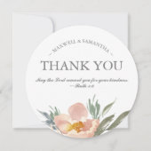 Invitation Aquarelle Merci vert, blanc et orange (Devant)