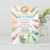 Invitation Aquarelle Mettons l’art en fête! Anniversaire (Debout devant)