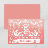 Invitation Aquarelle Mexicaine Fantail Doves Papel Picado RSV (Devant / Derrière)