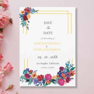 Invitation Aquarelle mexicaine Fiesta Flower Mariage Enregist