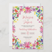 Invitation Aquarelle mexicaine Floral Romantic Flowers Mariag (Devant)