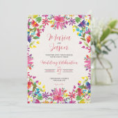 Invitation Aquarelle mexicaine Floral Romantic Flowers Mariag (Debout devant)