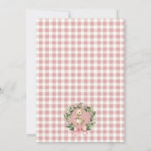 Invitation aquarelle mignon Canard Baby shower rose (Dos)