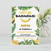 Invitation Aquarelle mignonne Allons-y Bananes Anniversaire (Debout devant)