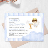 Invitation Aquarelle mignonne Angel Garçon Baptême catholique