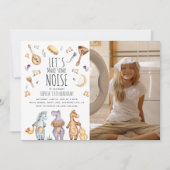 Invitation Aquarelle mignonne Animaux africains Photo d'anniv (Devant)