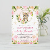 Invitation Aquarelle mignonne Baby shower de tigre de la Jung (Debout devant)
