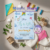 Invitation Aquarelle mignonne Cerfs-volants Anniversaire