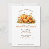 Invitation Aquarelle mignonne Citrouille Amabilité Action Tha (Devant)