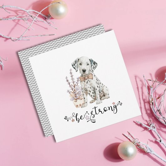 Invitation Aquarelle mignonne Dalmatie Soyez forte calligraph