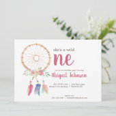 Invitation Aquarelle mignonne Dreamcatcher Premier anniversai (Debout devant)