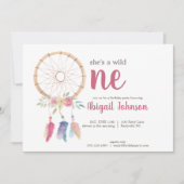 Invitation Aquarelle mignonne Dreamcatcher Premier anniversai (Devant)