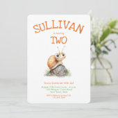 Invitation Aquarelle mignonne Escargot orange N'importe quel  (Debout devant)