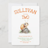 Invitation Aquarelle mignonne Escargot orange N'importe quel  (Devant)