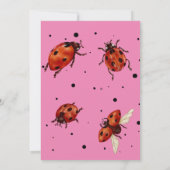 Invitation Aquarelle mignonne fille anniversaire Ladybug (Dos)
