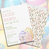 Invitation Aquarelle mignonne Floral Brunch de Pâques et chas