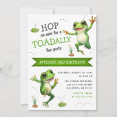 Invitation Aquarelle mignonne Hop Sur La Grenouille N'Importe (Devant)