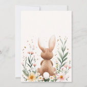 Invitation Aquarelle mignonne Lapin de Pâques Baby shower Flo (Dos)