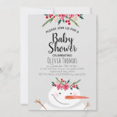 Invitation Aquarelle mignonne Noël Snowman en hiver (Devant)