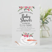 Invitation Aquarelle mignonne Noël Snowman en hiver (Debout devant)