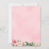 Invitation aquarelle mignonne ours rose Baby shower fille (Dos)