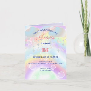 Invitation Aquarelle mignonne pastel Unicorns Arc-en-ciel Ann